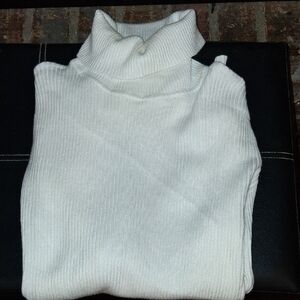Coofandy Off white Ribbed Turtleneck